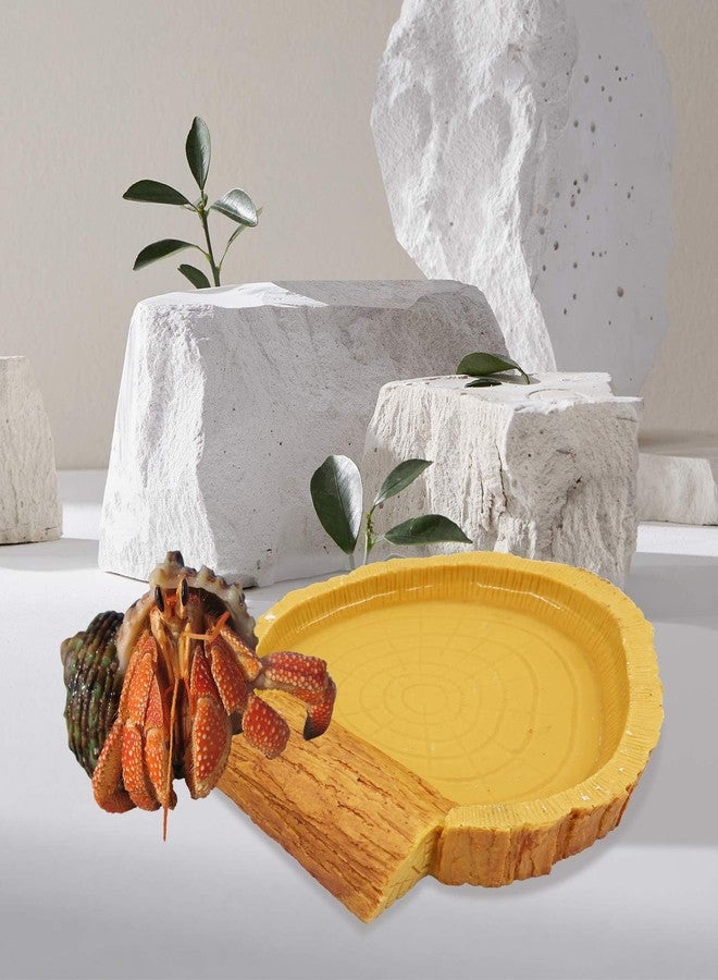 Neeenn Hermit Crab Pool, Resin Reptile Water Bowl & Bathing Dish, Aquarium Tank Cage Habitat Accessories for Small to Medium Hermit Crab Turtles Lizard Frog Gecko Bearded Dragon - Image 5